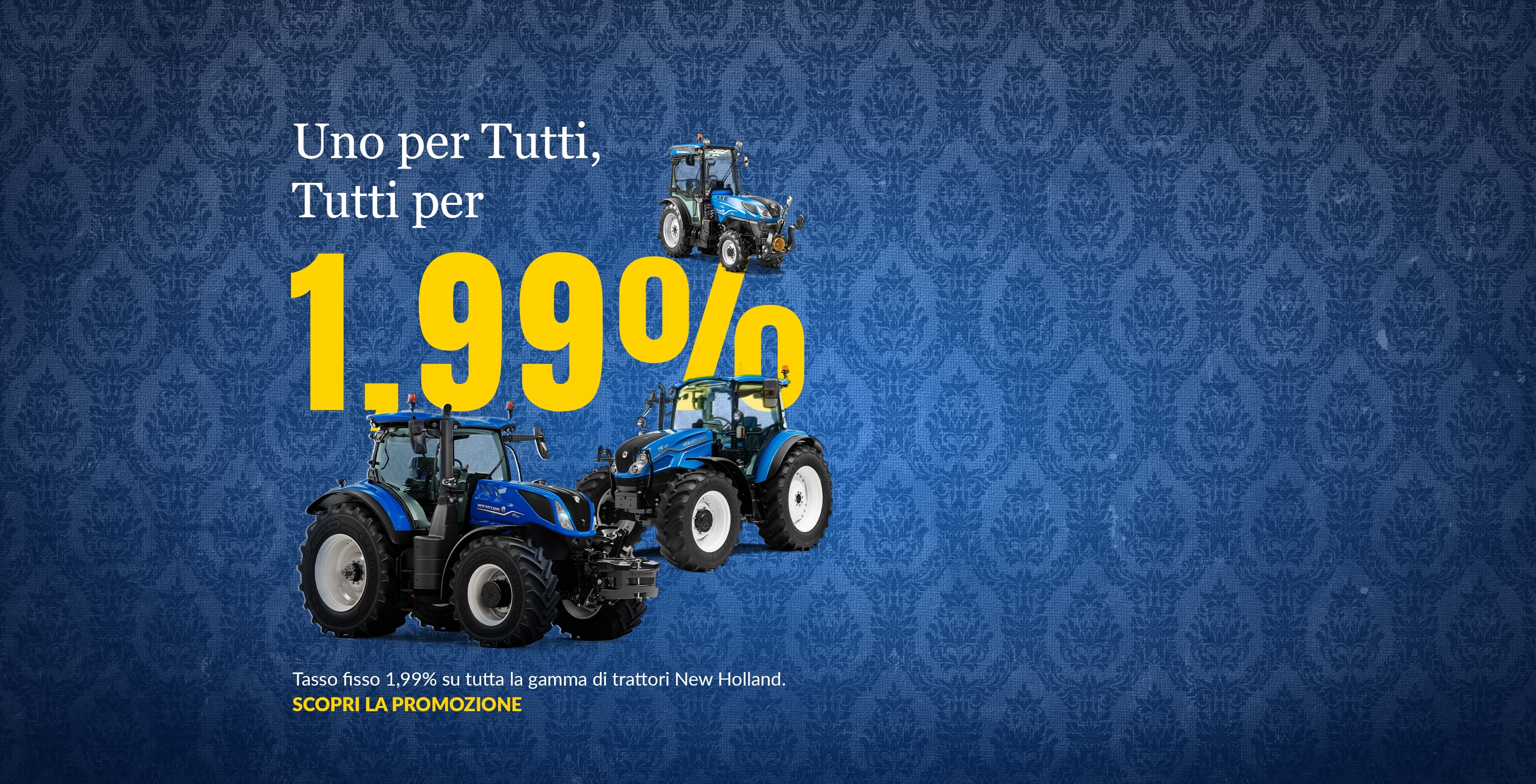 Tasso fisso 1,99% su tutta la gamma di trattori New Holland.