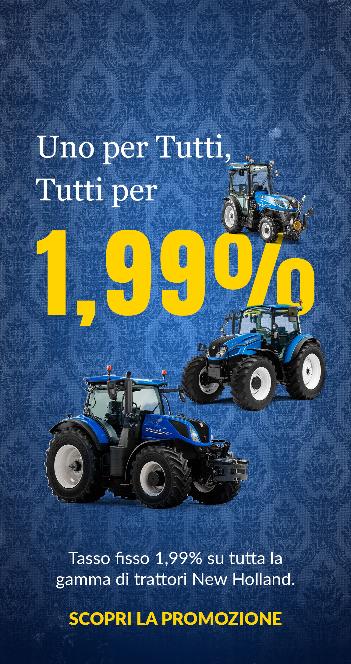 Tasso fisso 1,99% su tutta la gamma di trattori New Holland.